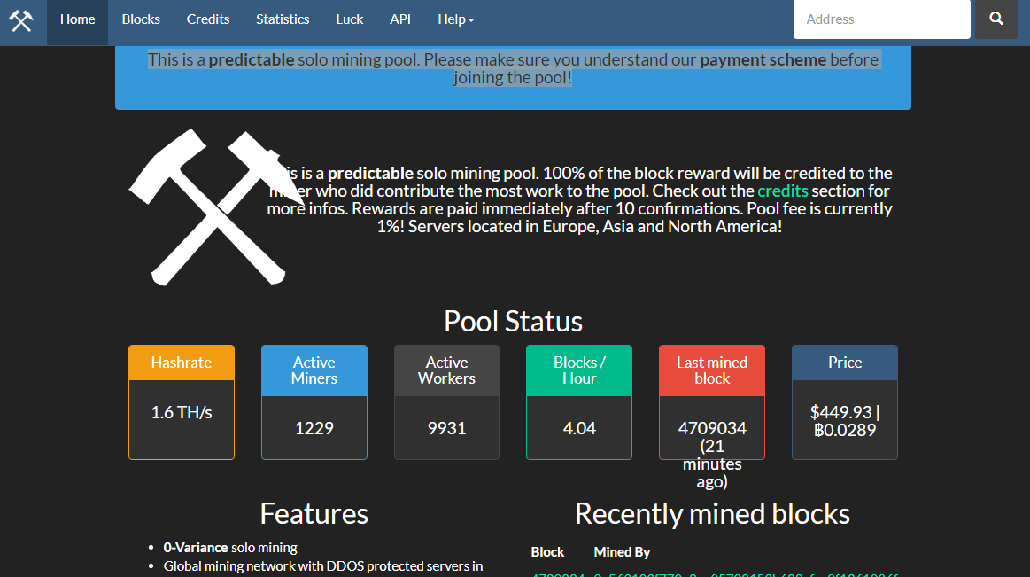 mining pool ethereum fee